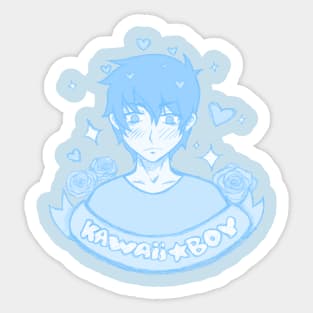 kawaii boy ! blue Sticker